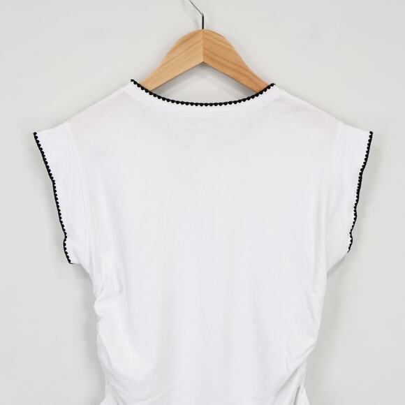 Madewell Side-Cinch Muscle Tee White Black Size XS NWT - Picture 9 of 10
